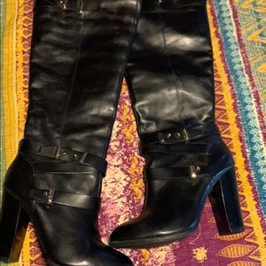 Black knee high boots
